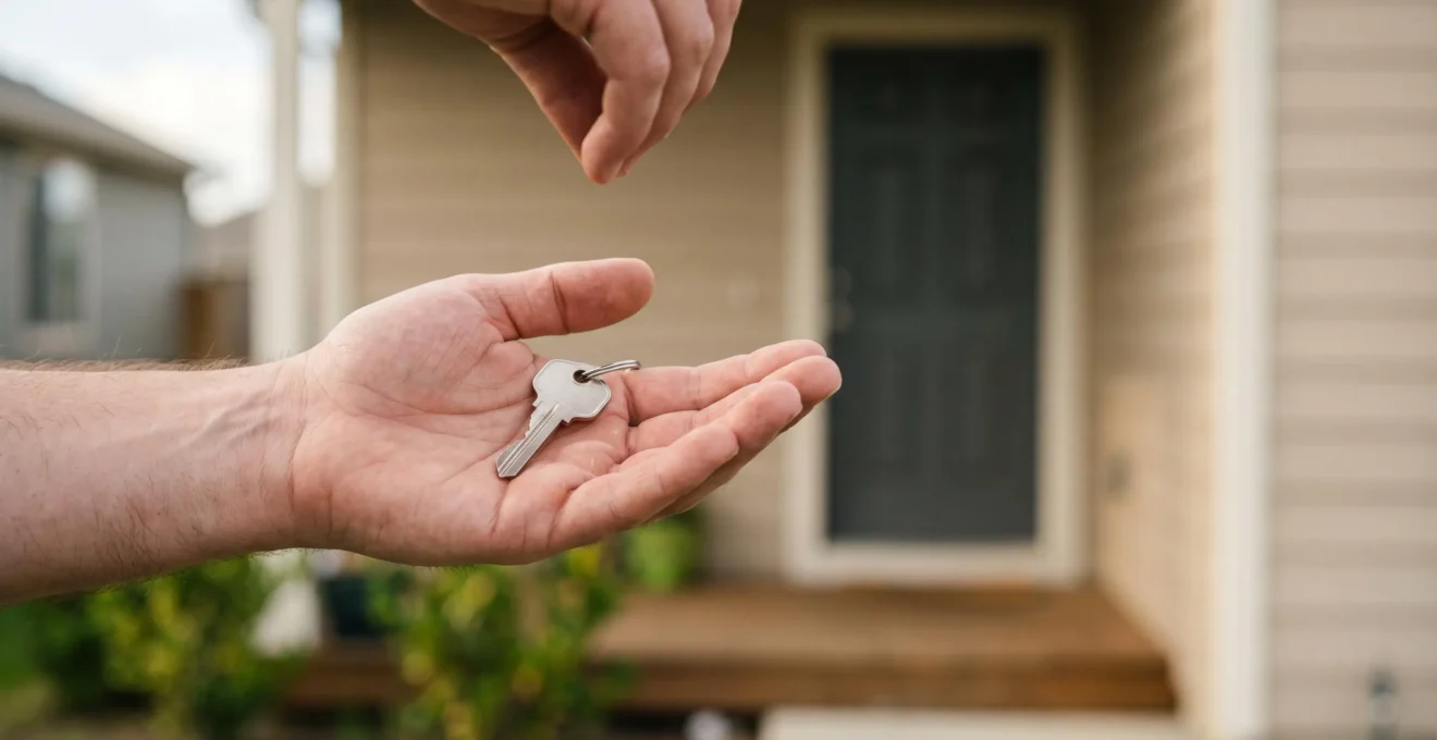 Un jeune couple reçoit les clés de sa première maison après un financement avec un apport limité