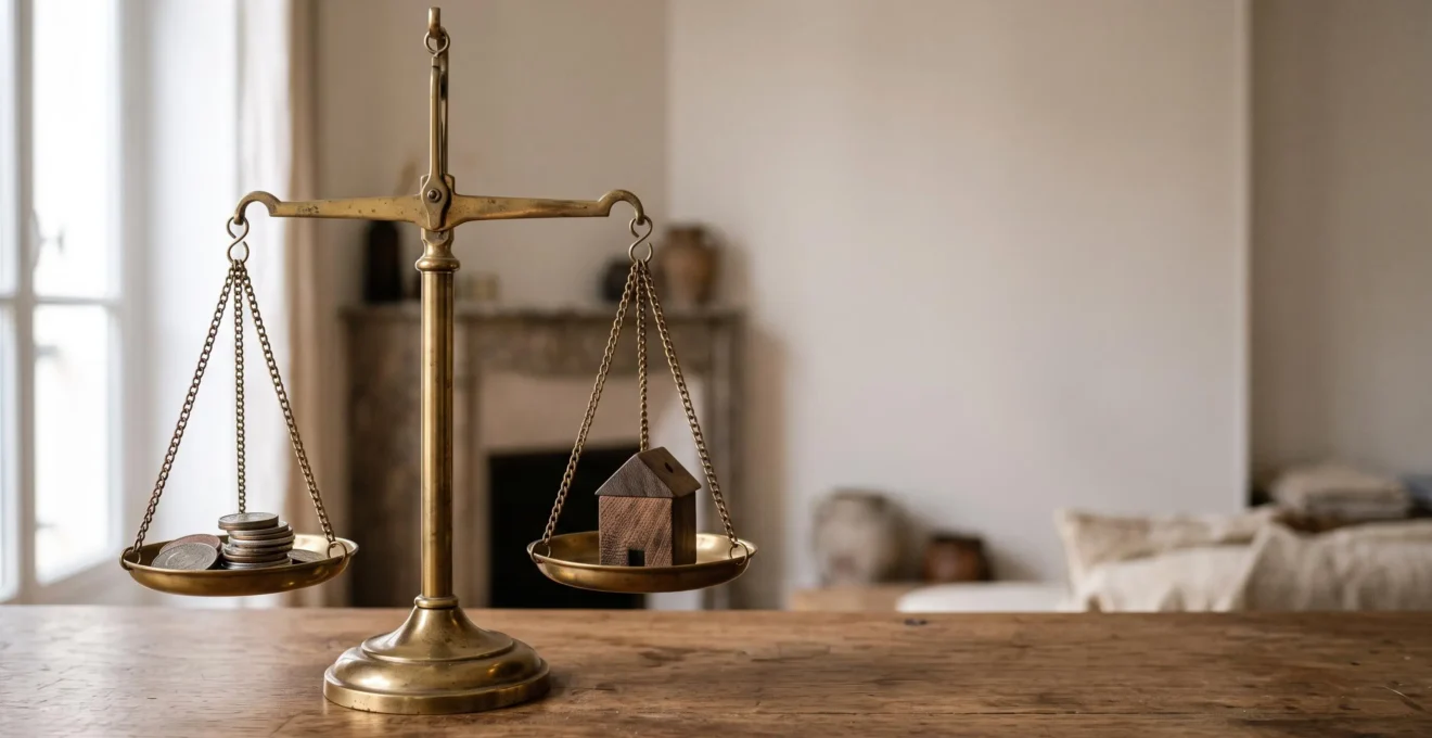 Une balance en équilibre symbolisant la recherche d'une couverture d'assurance juste, ni trop ni trop peu