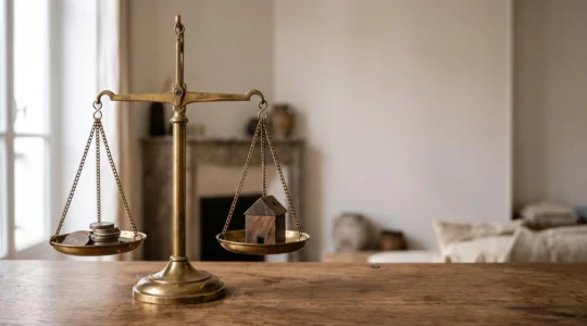 Une balance en équilibre symbolisant la recherche d'une couverture d'assurance juste, ni trop ni trop peu
